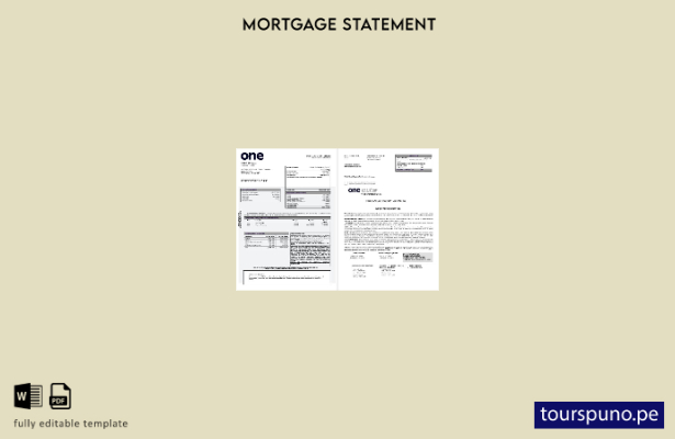listo para imprimir la plantilla de extracto de hipoteca de USA One Bank en form